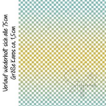 Ep BIO French Terry - Karogrunge Verlauf " Sea/Yellowstone "